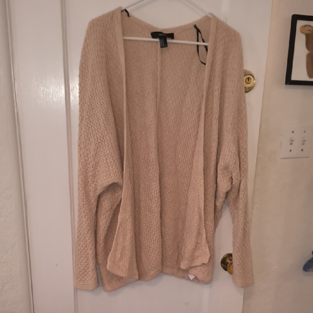Forever 21 | Beige Open-Front Cardigan